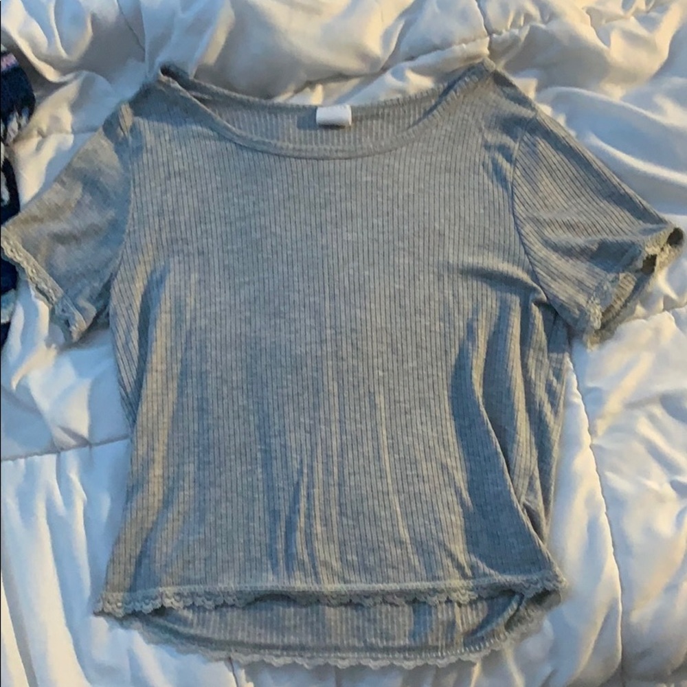 A grey crop top